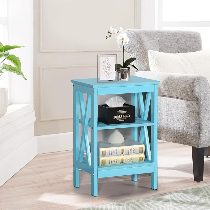 VECELO Modern Nightstands X-Design Side End Table Night Stand - Image 6
