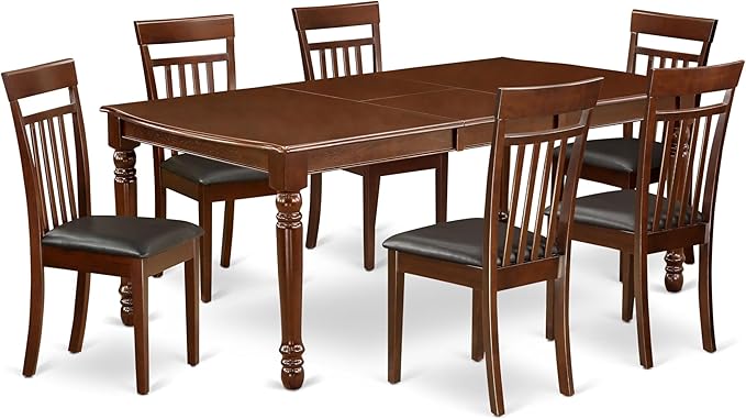 East West Furniture DOCA7-MAH-LC 7 Piece Kitchen Table & Chairs Set Consist of by EastWestFurniture