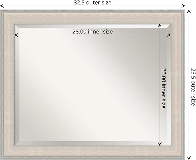 Amanti Art White Bathroom Mirror - Image 4