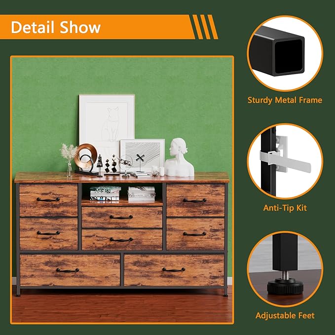 Furnulem Bedroom Dresser TV Stand - Image 5