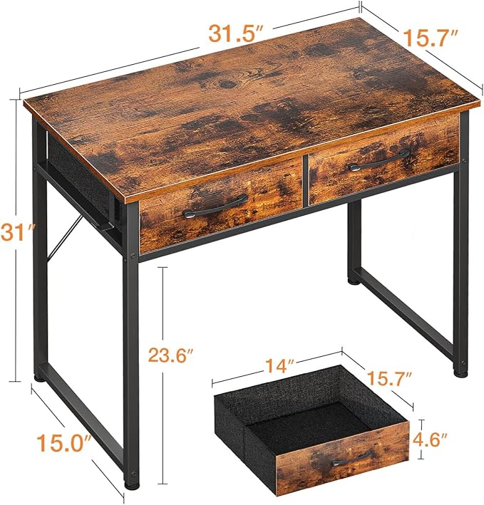 Casaottima 32 Inch Small Office Computer Desk - Image 3