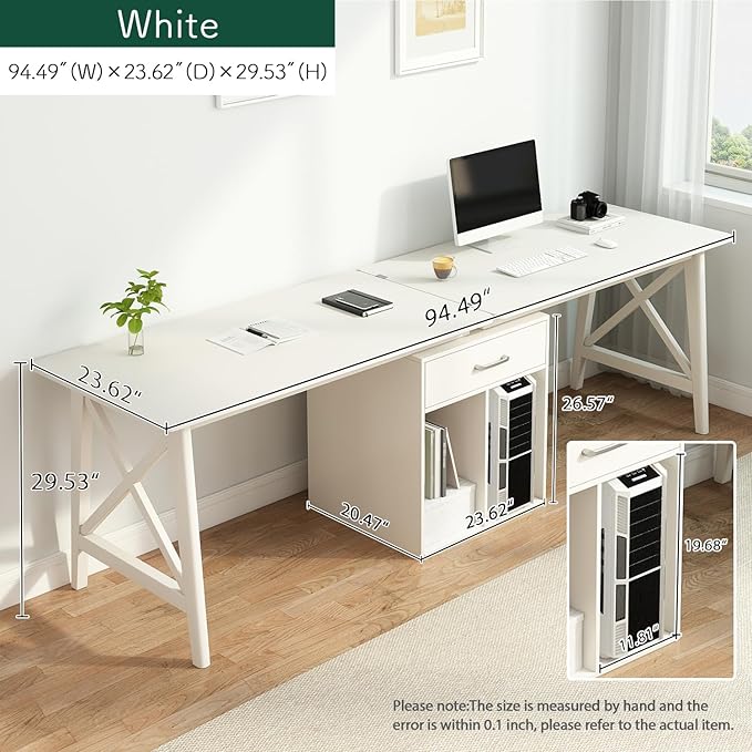 2-Person Desk with Storage Cabinet - Image 6