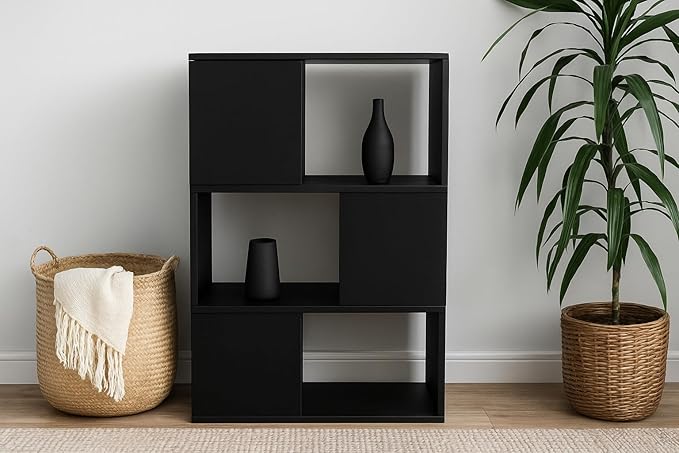 GHC 3 Tier Bookshelf, Wood Decorative Storage Shelving, Modern Freestanding by GHC