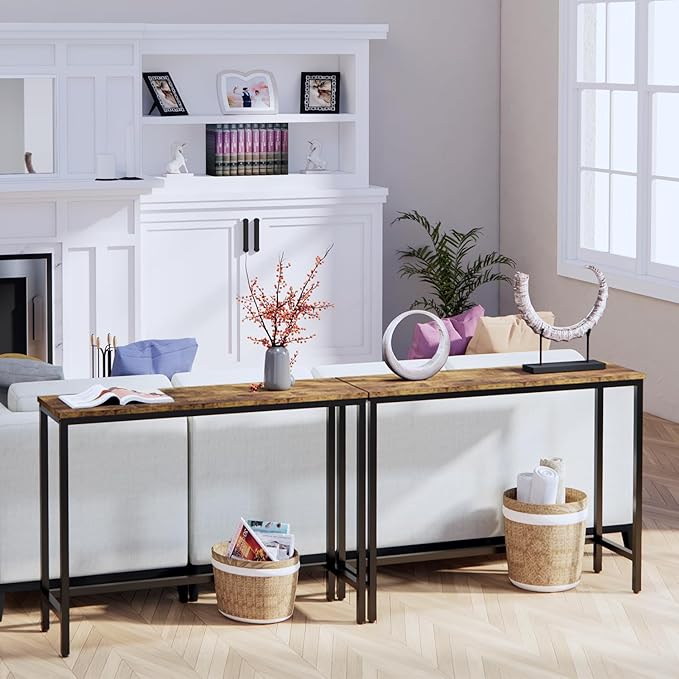 39.4” Console Table, Hallway Entrance Table Sofa Table Behind Couch, - Image 2