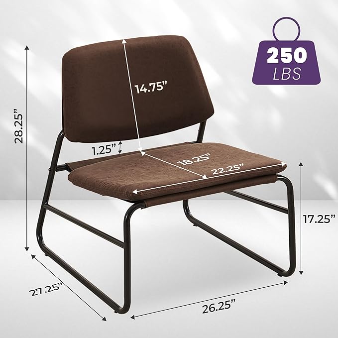 Modern Accent Chair Comfy Living Room Chair Armless Sling Accent Chairs - Image 2