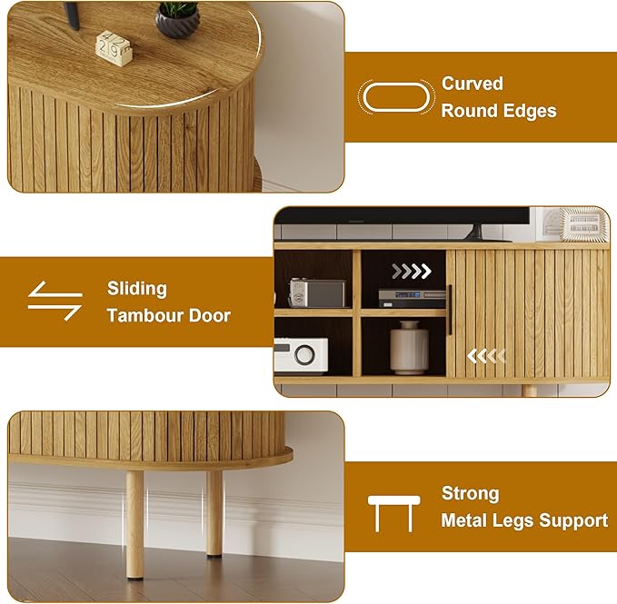 47.2" TV Stand, Modern TV Console Table - Image 4