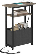 Narrow Side Table with Charging Station, Small End Table by Unknown