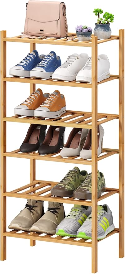 Small Shoe Rack, 6-Tier Shoe Shelf by VIEWCARE