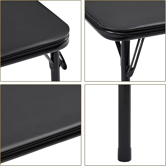 VECELO Folding Card Table and Chair Set of 5 Portable - Image 3