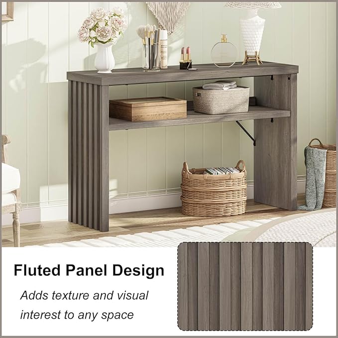 BON AUGURE Sofa Console Table, Wood Entryway Table, Modern Narrow Hallway Tables - Image 3
