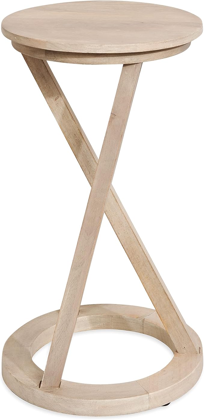 Kate and Laurel Aja Modern Round Side Table, Decorative Modern Geometric Wood - Image 4