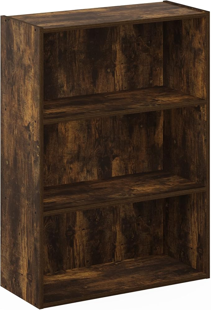 Furinno Pasir 3-Tier Open Shelf Bookcase, Amber Pine - Image 5