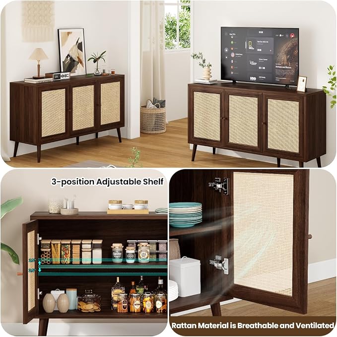 Rattan Entryway Table, Entertainment Center - Image 3