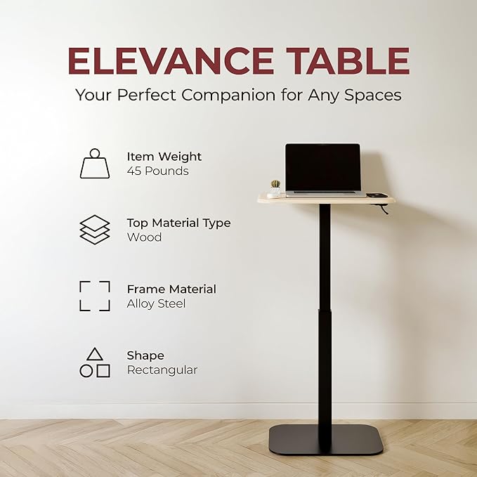 Ergohome™ ELEVANCE Table™ Effortless Height Adjustable Side Table - Image 4