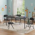 IDEALHOUSE 5 Piece Boys Girls Folding Table and Chairs Set, Activity Table and by IDEALHOUSE
