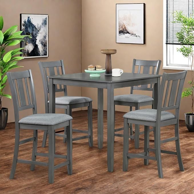 Dining Table Set for 4, Modern 5 Piece Dining Room Table Set - Image 7