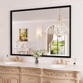 WEER Black Framed Mirror for Bathroom, 40x30 Inch Framed Bathroom Mirror by WEER