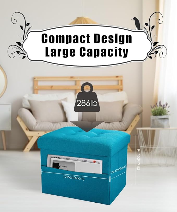 Ottoman Storage Ottoman Foot Rest Stool Foldable Bench - Image 3
