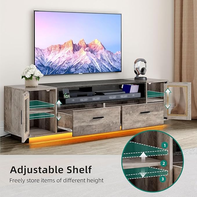 YITAHOME TV Stands for Living Room, Farmhouse TV Stand for 65/70 inch TV - Image 5