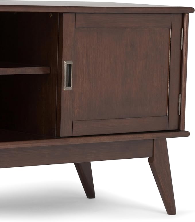 SIMPLIHOME Draper SOLID HARDWOOD 60 inch Wide Mid Century Modern TV Media Stand - Image 8
