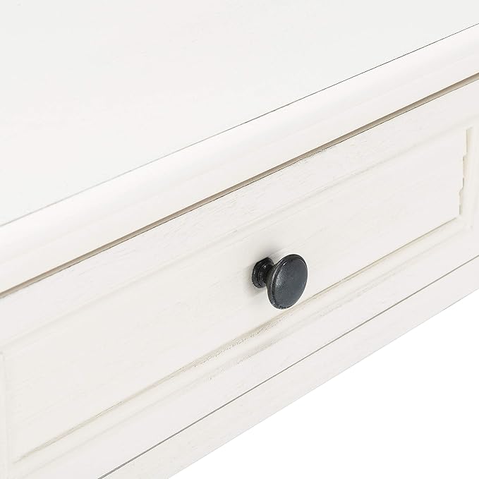 Safavieh Home Collection Tate Distressed White 2-Drawer Bottom Shelf Console - Image 11