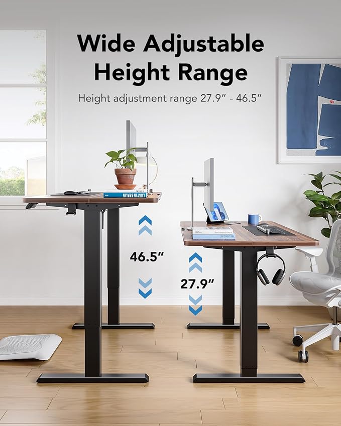 HUANUO 48" x 24" Electric Standing Desk Adjustable Height, 4 Memory Height - Image 5