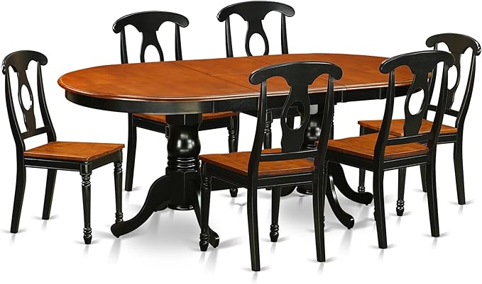 East West Furniture PLKE7-BCH-W 7 Piece Kitchen Table & Chairs Set Consist of by EastWestFurniture