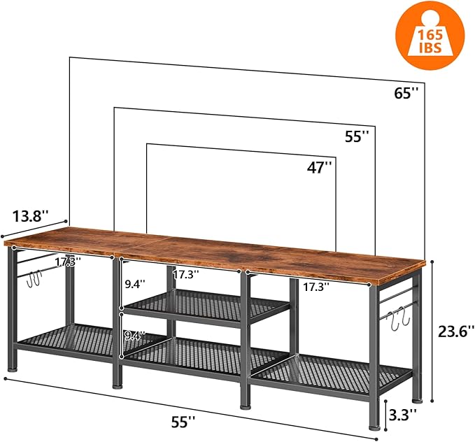 Furologee TV Stand for TVs up to 65 Inch, Entertainment Center - Image 3