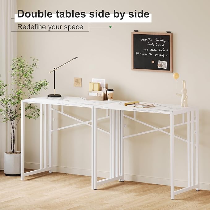 35 inch Folding Small Desk, Writing Gaming Computer Camping Desk - Image 8