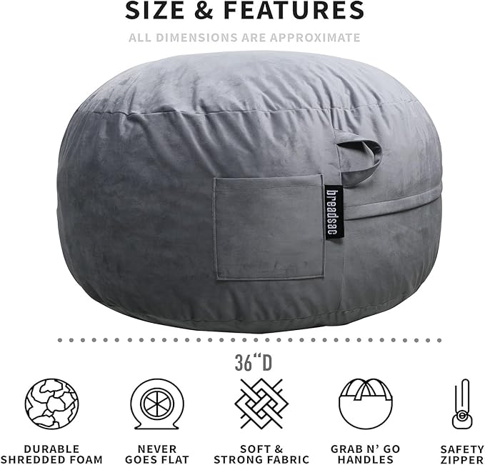 Bean Bag Chairs, Memory Foam Stuffing Bean Bag Chair - Image 4