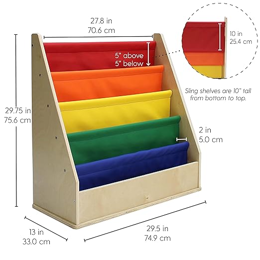 Factory Direct Partners 13745-AS Birch SoftScape Sling Book Display, 4-Shelf - Image 3