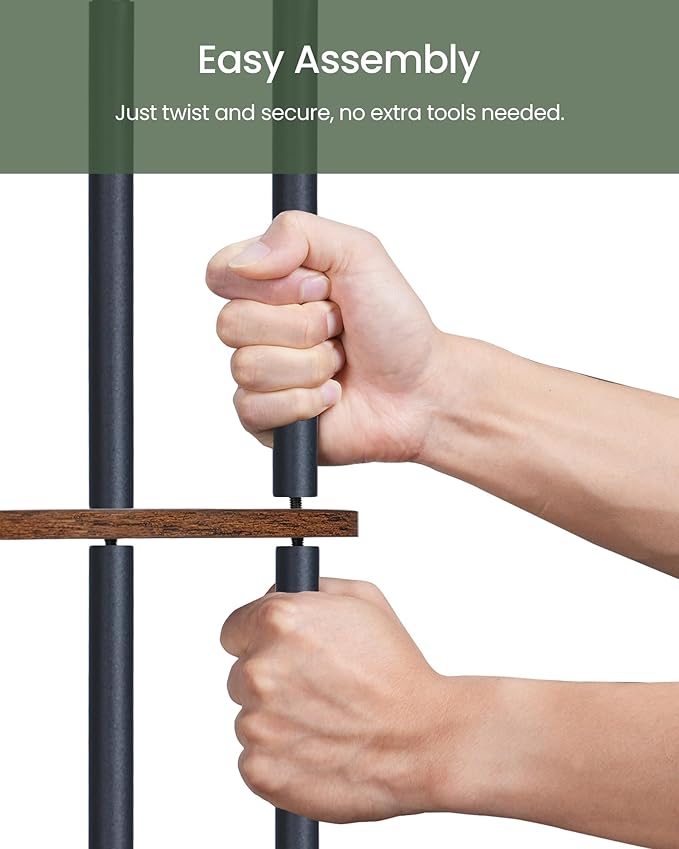 Round Side Table with Charging Station, Small Round End Table, 3-Tier Sofa Side - Image 6