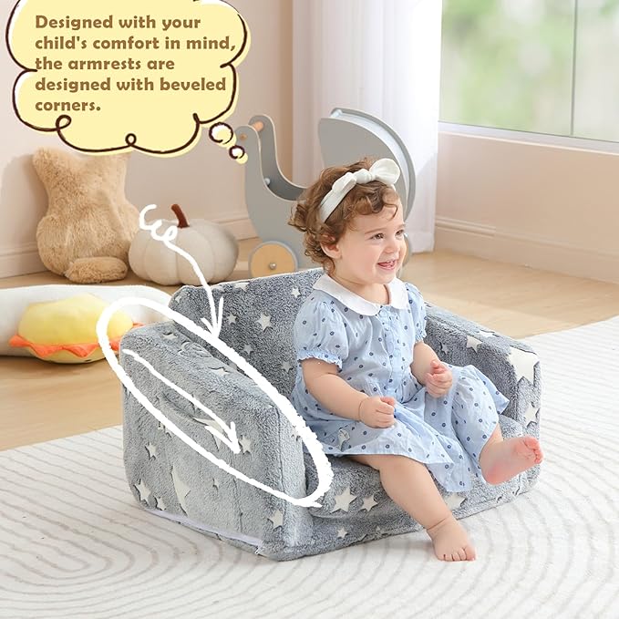 Kids Couch Fold Out, Foldable Toddler Couch - Image 6