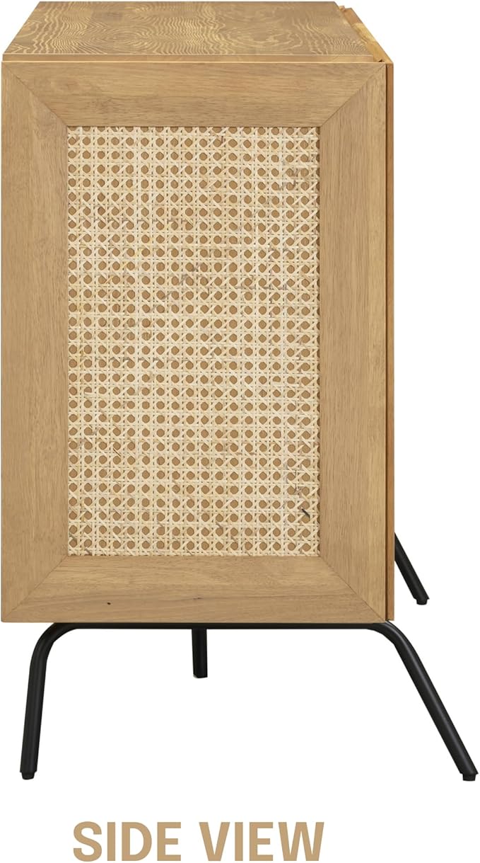 NTC MOSSIC Sideboard with 2 Doors and 3 Drawers, Buffet Cabinet with Natural - Image 9