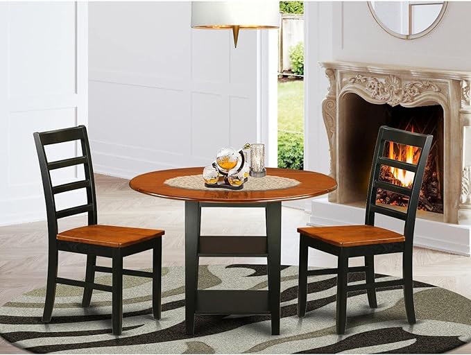 East West Furniture SUPF3-BCH-W 3 Piece Dining Room Furniture Set Contains a - Image 6