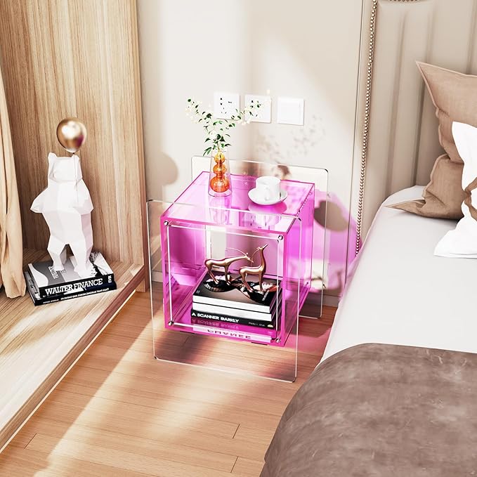 Acrylic Nightstand Colorful Bedside Table - Image 4