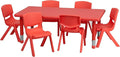 Flash Furniture Emmy 24''W x 48''L Rectangular Red Plastic Height Adjustable by FlashFurniture