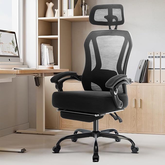 Ergonomic Office Chair with Footrest, Ultra Thick Reclining Office Desk Chair - Image 8