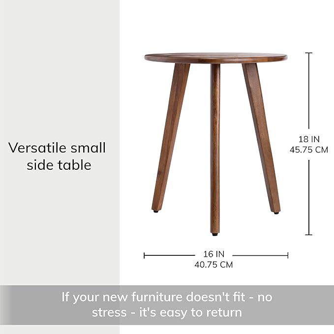 MH London Tri Pin Side Table I Handmade Natural Mango Wood, Naturally Moisture - Image 3
