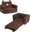 ALIMORDEN Fold Out Toddler Couch, Comfy 2-in-1 Cuddly Sherpa Bear Chair by ALIMORDEN
