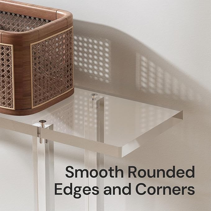 Acrylic Narrow Console Table for Entryway, 7.6" D x 39.4" W x 31.5" H, Square - Image 5