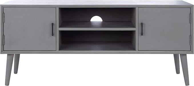 SAFAVIEH Sorrel TV Stand for up to 55" Flatscreen – Distressed Grey, 2 Doors - Image 4