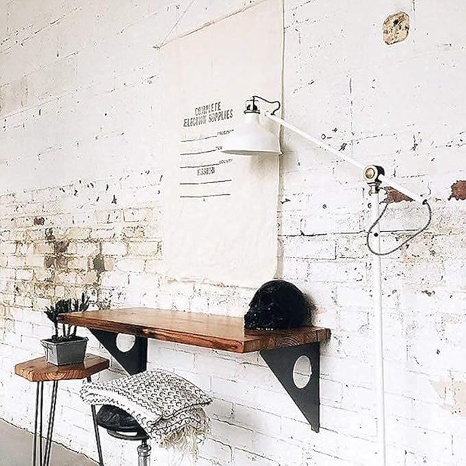 Industrial Rustic Wall-Mounted Drop-Leaf Table, Dining Table Desk, Pine Wood by FOFFRIENDOFFAMILY