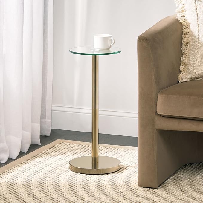 mDesign Glass Top Side/End Drink Table - Image 5