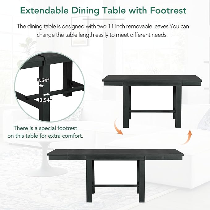 Ball & Cast Farmhouse 6 Piece Extendable Dining Table - Image 5