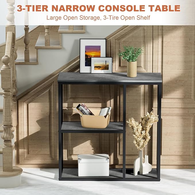 WOHOMO Console Table, 12 Inch Narrow Entryway Table - Image 4