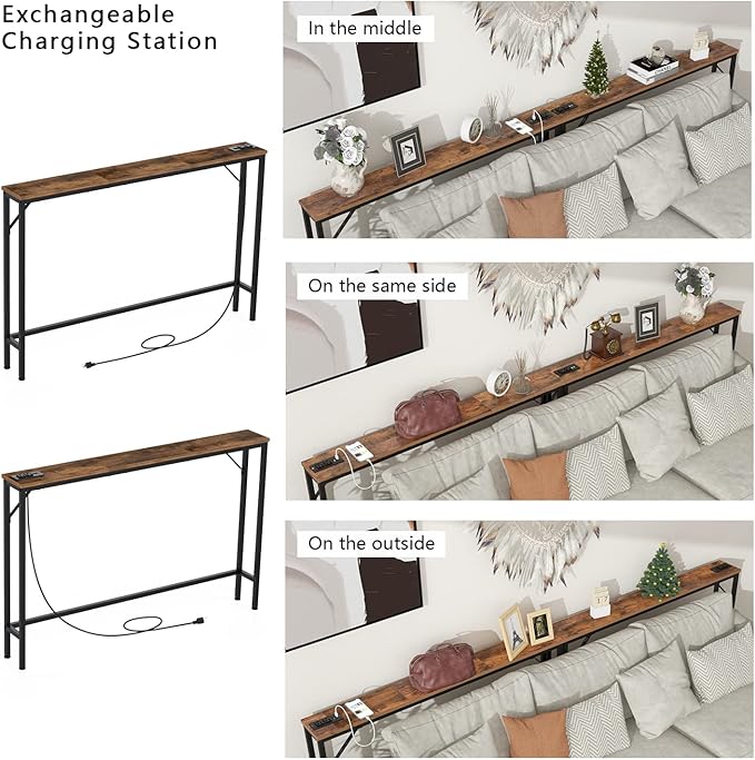 Tohomeor 5.9" Skinny Behind Sofa Console Table - Image 7