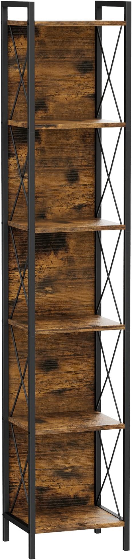 Homhedy 6 Tier Bookshelf Bookcase, Tall Narrow Bookshelf - Image 9
