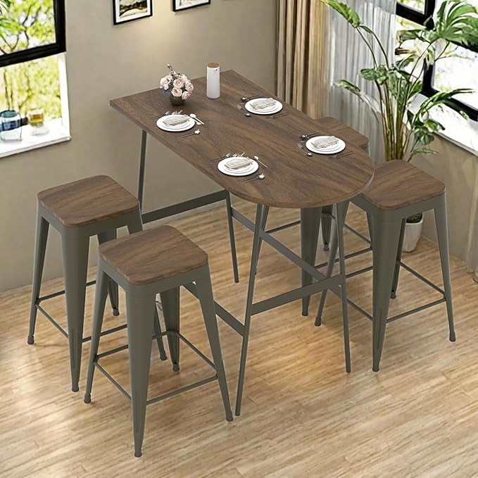 26 inch Backless Bar Stools Set of 4, Indoor Metal Bar Stools - Image 8
