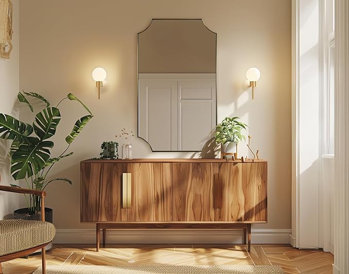 ANDY STAR Gold Scalloped Rectangle Mirror, 24x40 Inch Rectangle Bathroom Mirror - Image 8